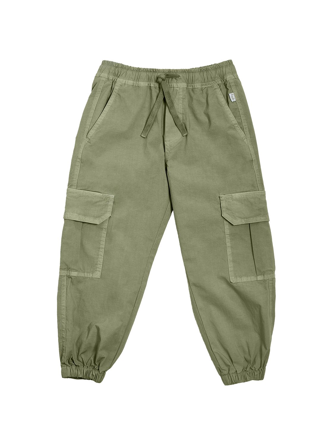 Il Gufo Kids' Cotton Poplin Cargo Pants In Light Green
