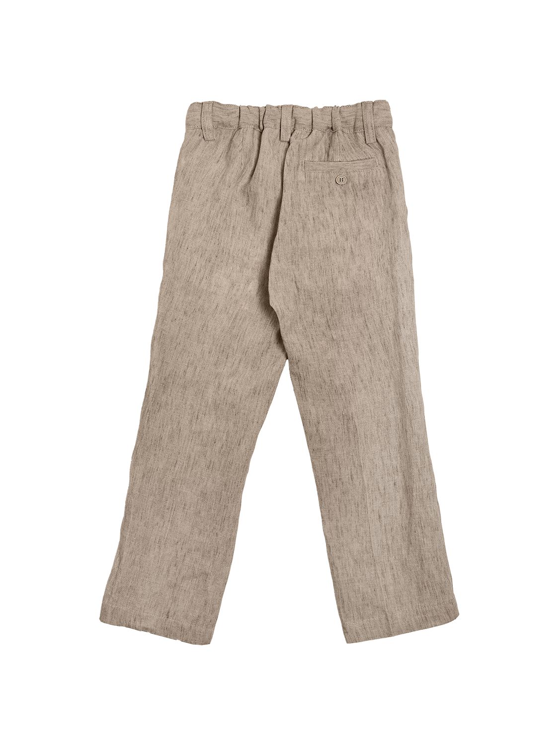 Shop Il Gufo Linen Pants In Beige