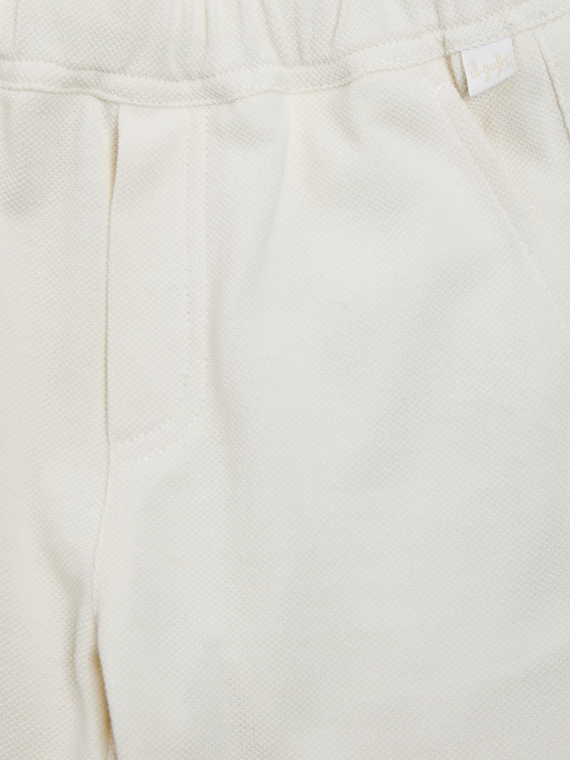 Shop Il Gufo Cotton Piquet Pants W/drawstring In Off-white