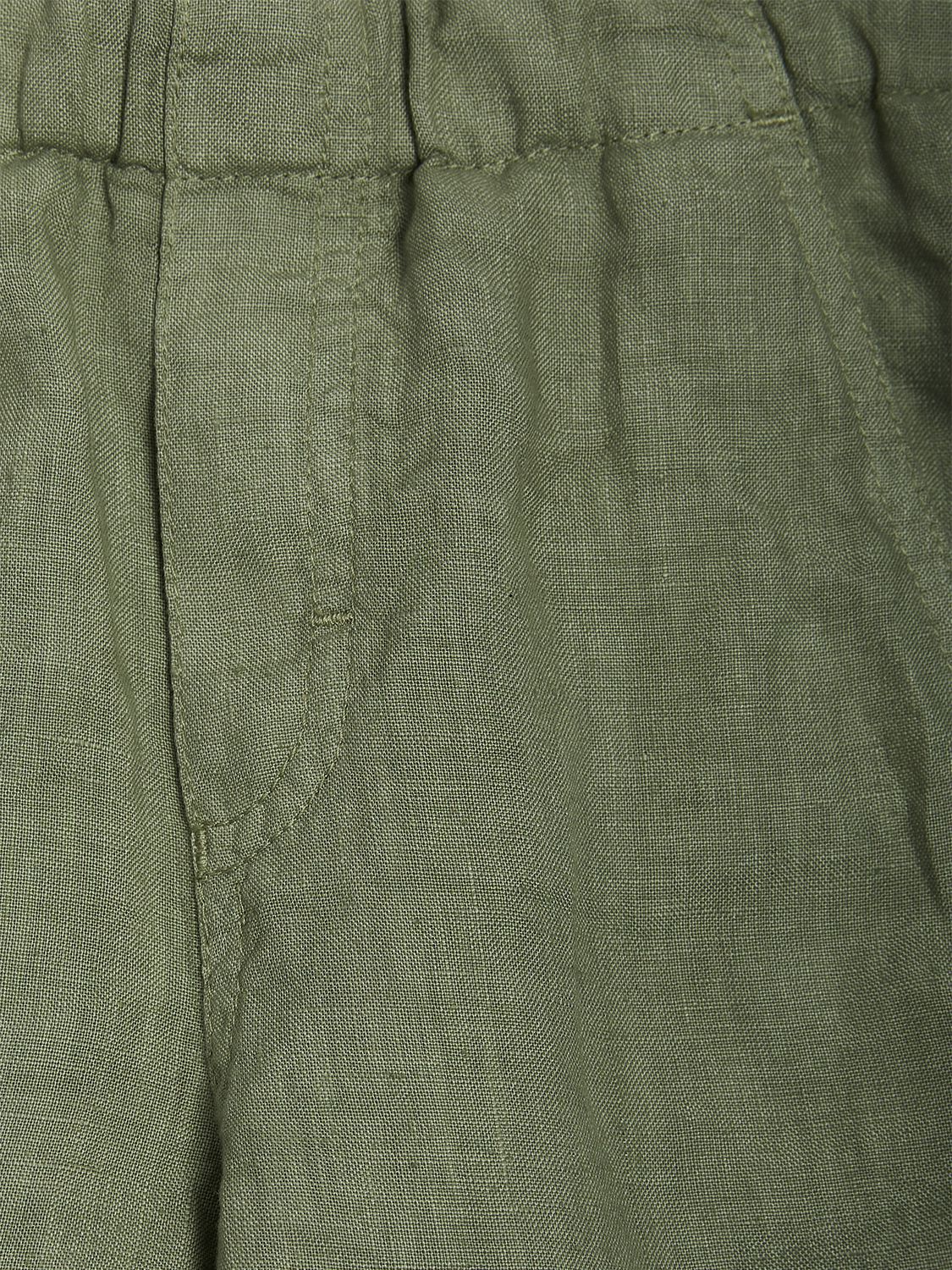 Shop Il Gufo Linen Guru Shirt & Linen Shorts In Light Green