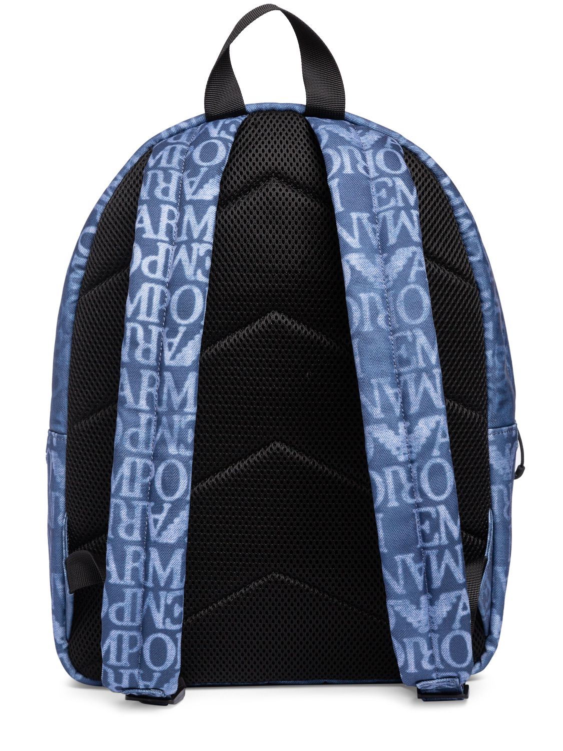 Shop Emporio Armani All Over Logo Nylon Backpack In Blue