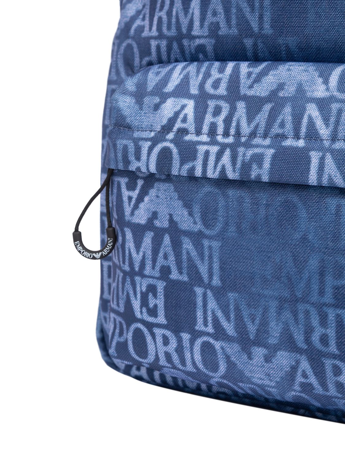 Shop Emporio Armani All Over Logo Nylon Backpack In Blue