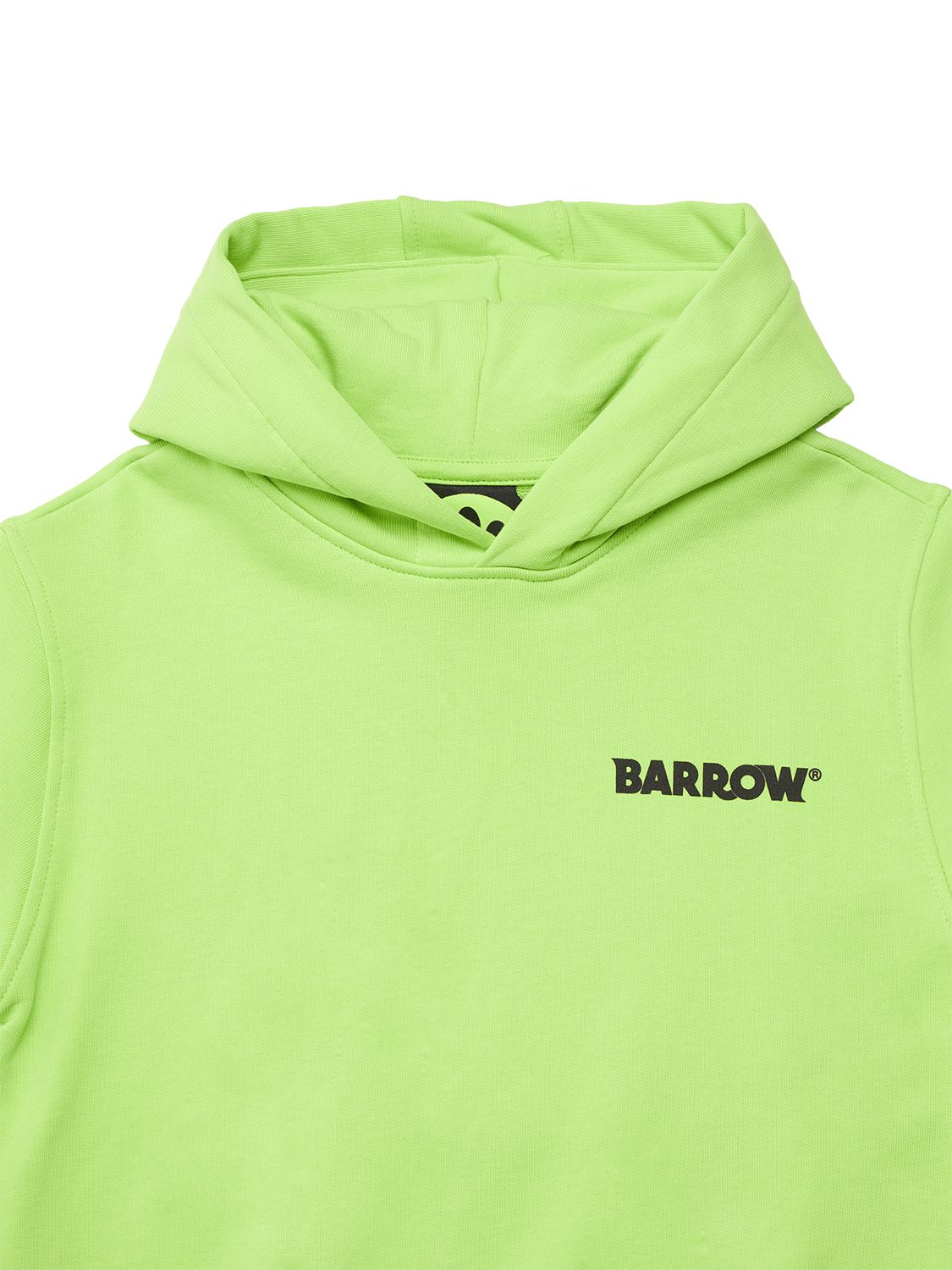 Shop Barrow Printed Cotton Sweatshirt Hoodie In Green