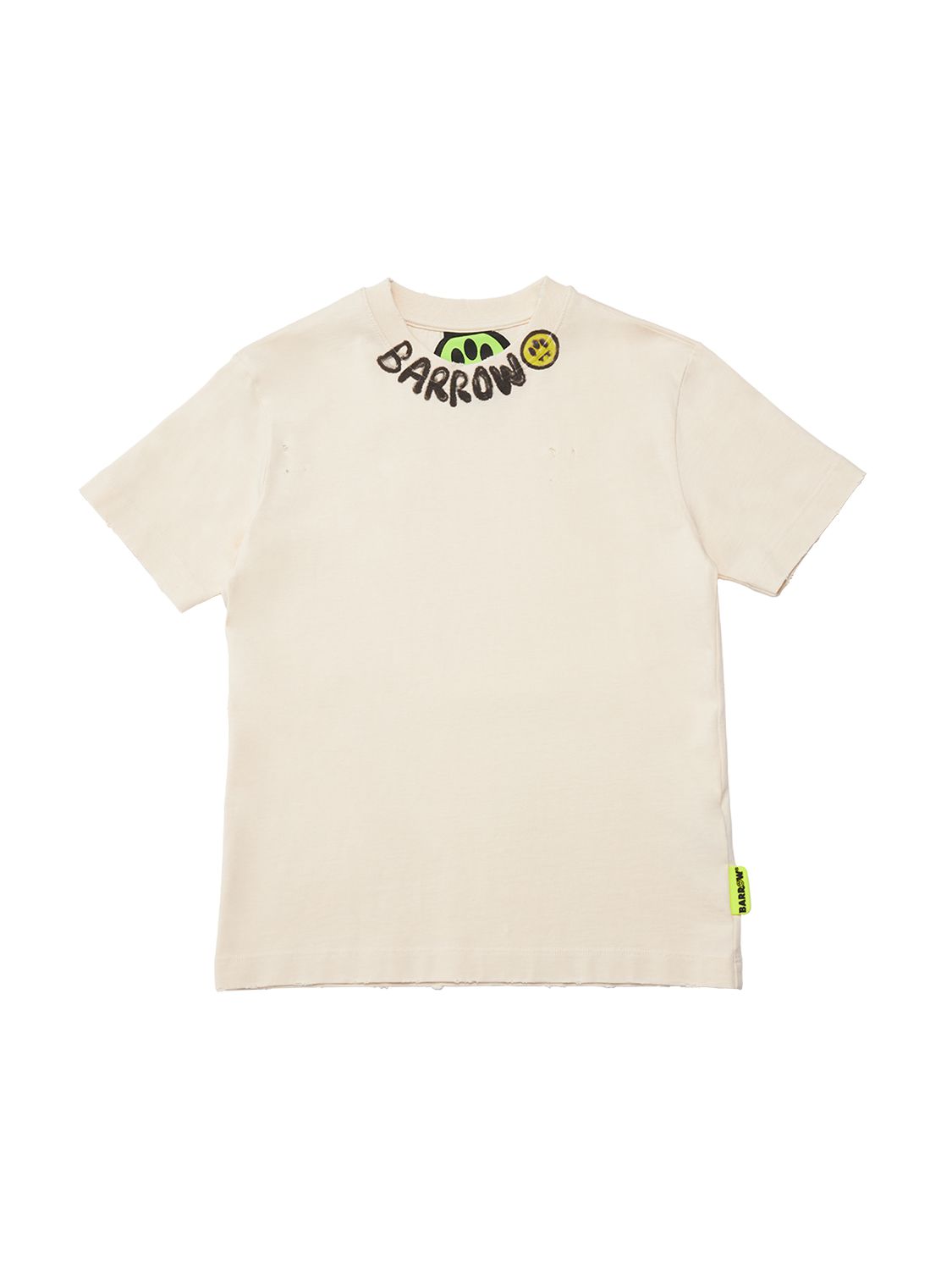 Barrow Kids' Printed Cotton Jersey T-shirt In Beige