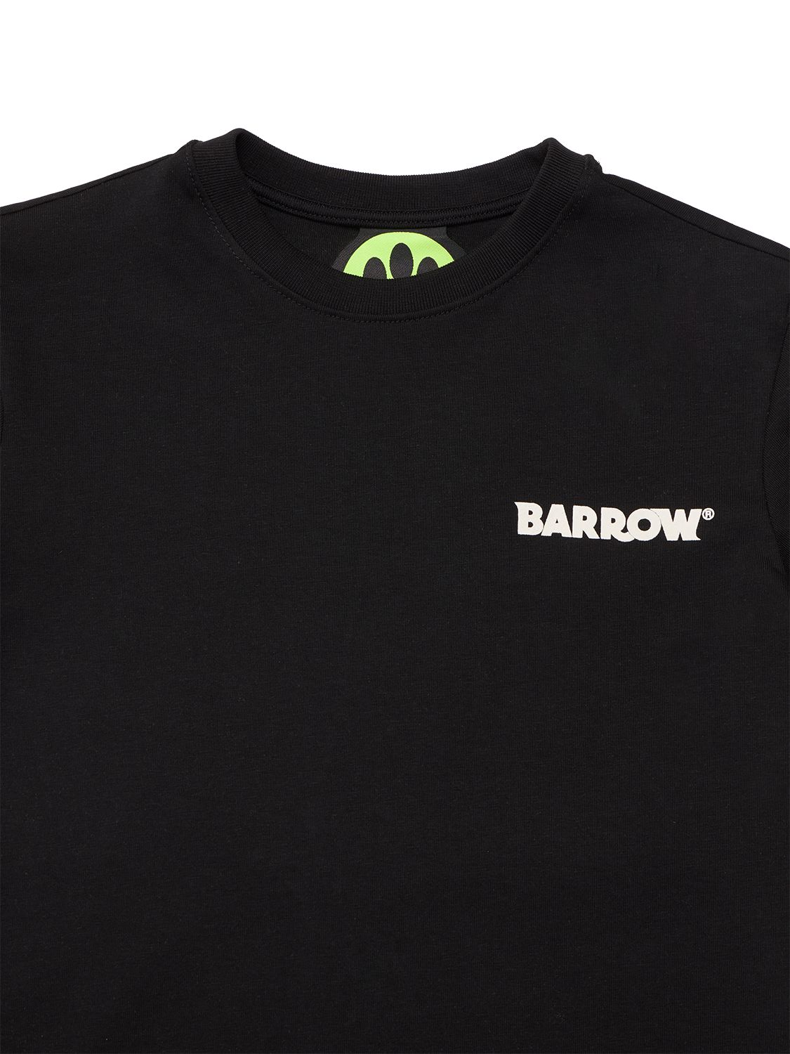 Shop Barrow Printed Cotton Jersey T-shirt In Black