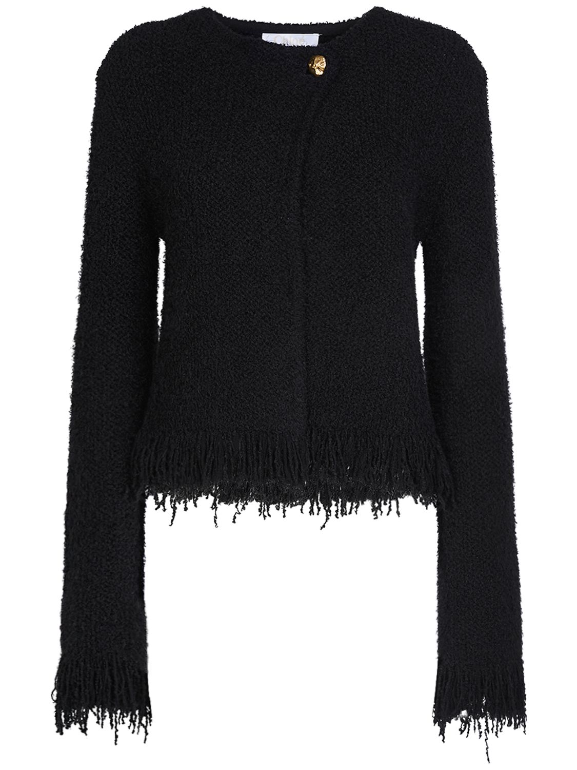 CHLOÉ Embellished Wool & Silk Knit Jacket