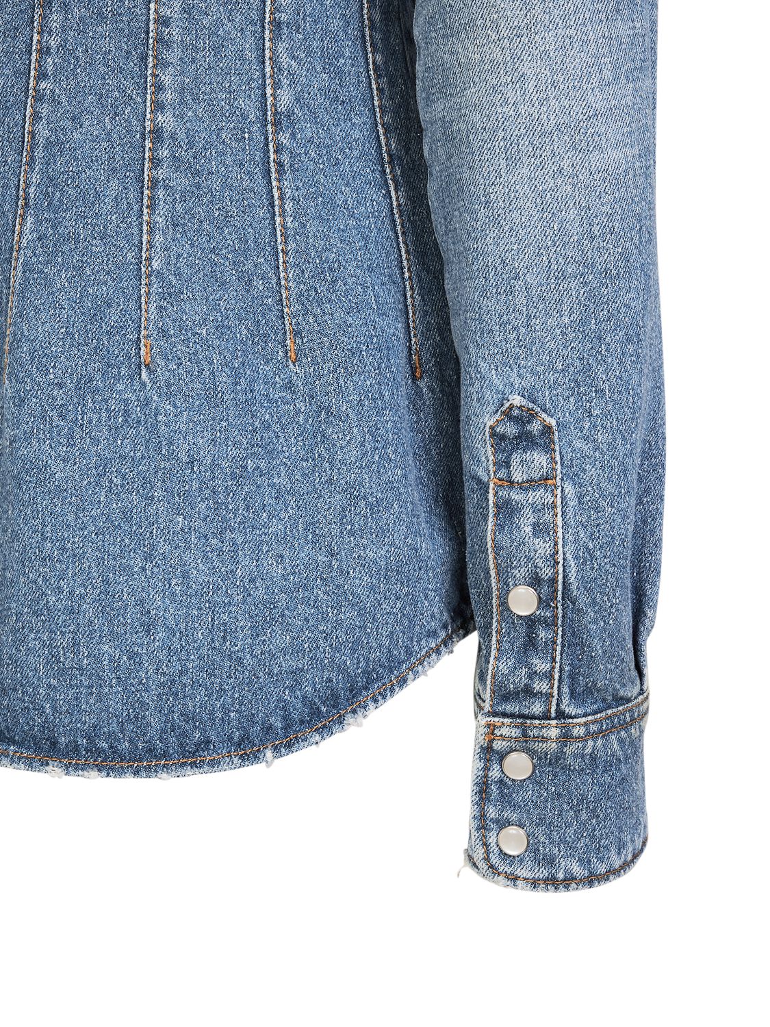 Chloé Cotton & Hemp Denim Classic Shirt In Blue