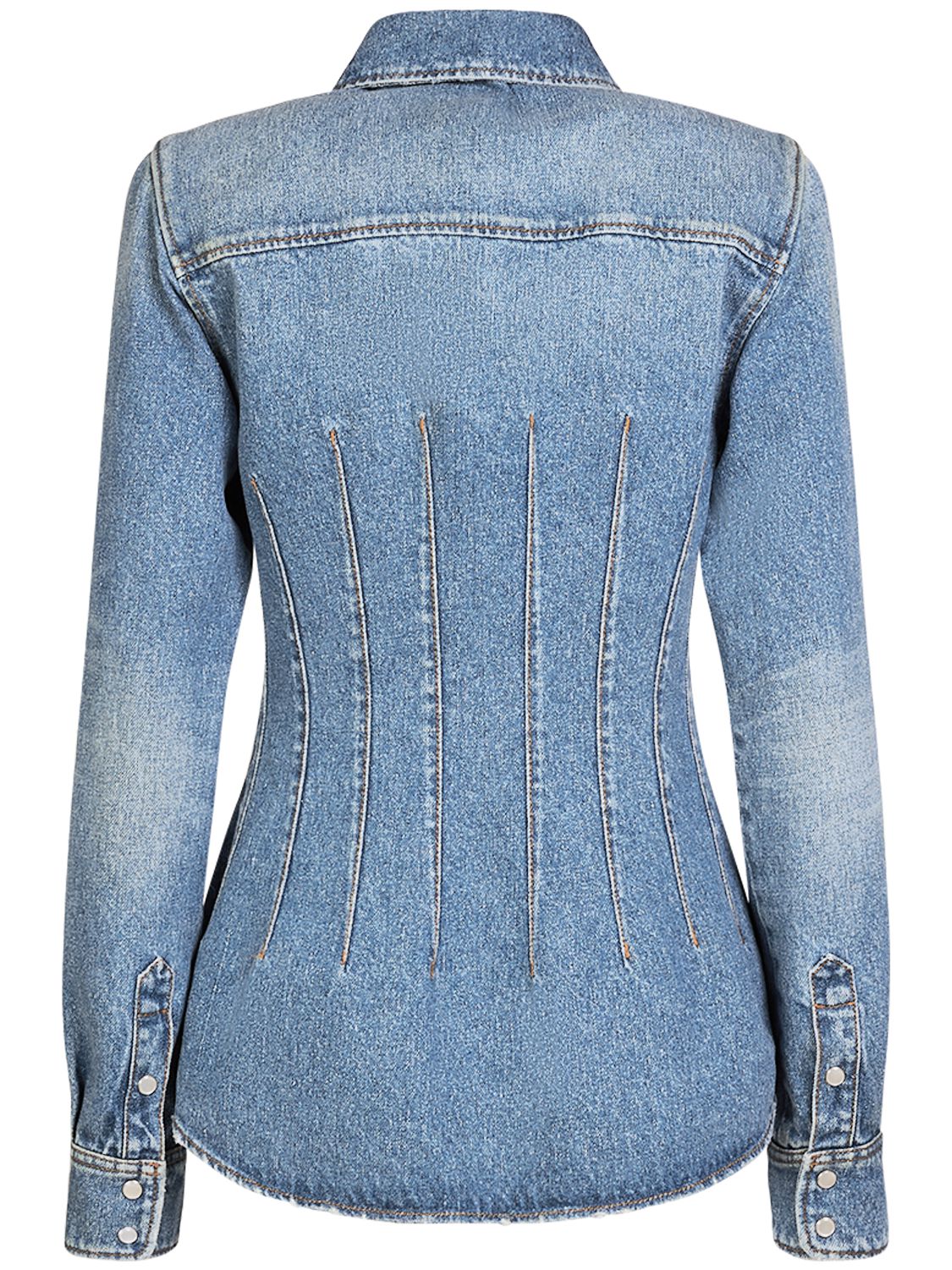 Chloé Cotton & Hemp Denim Classic Shirt In Blue