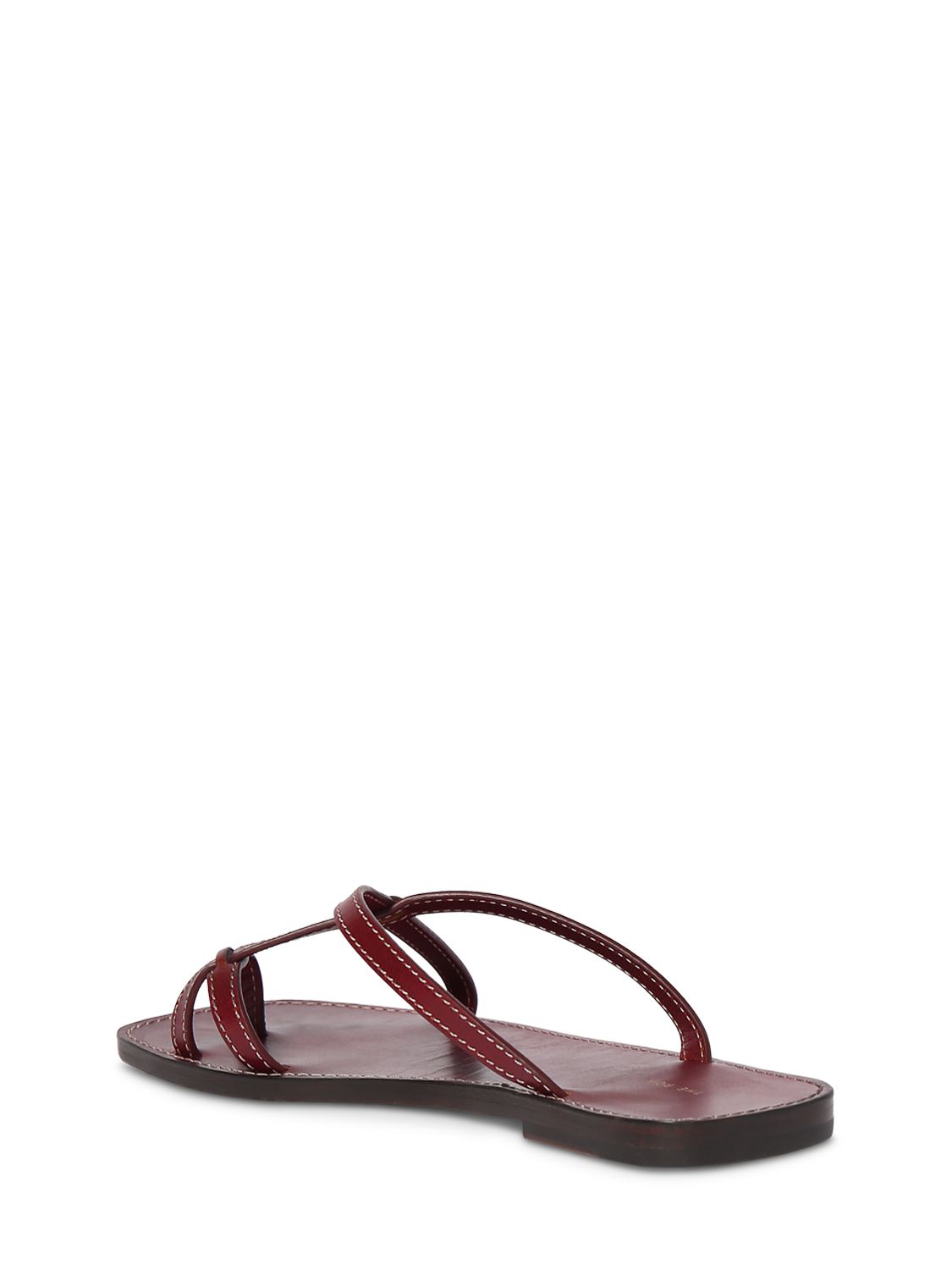 The Row Link Leather Toe-loop Slide Sandals In Red