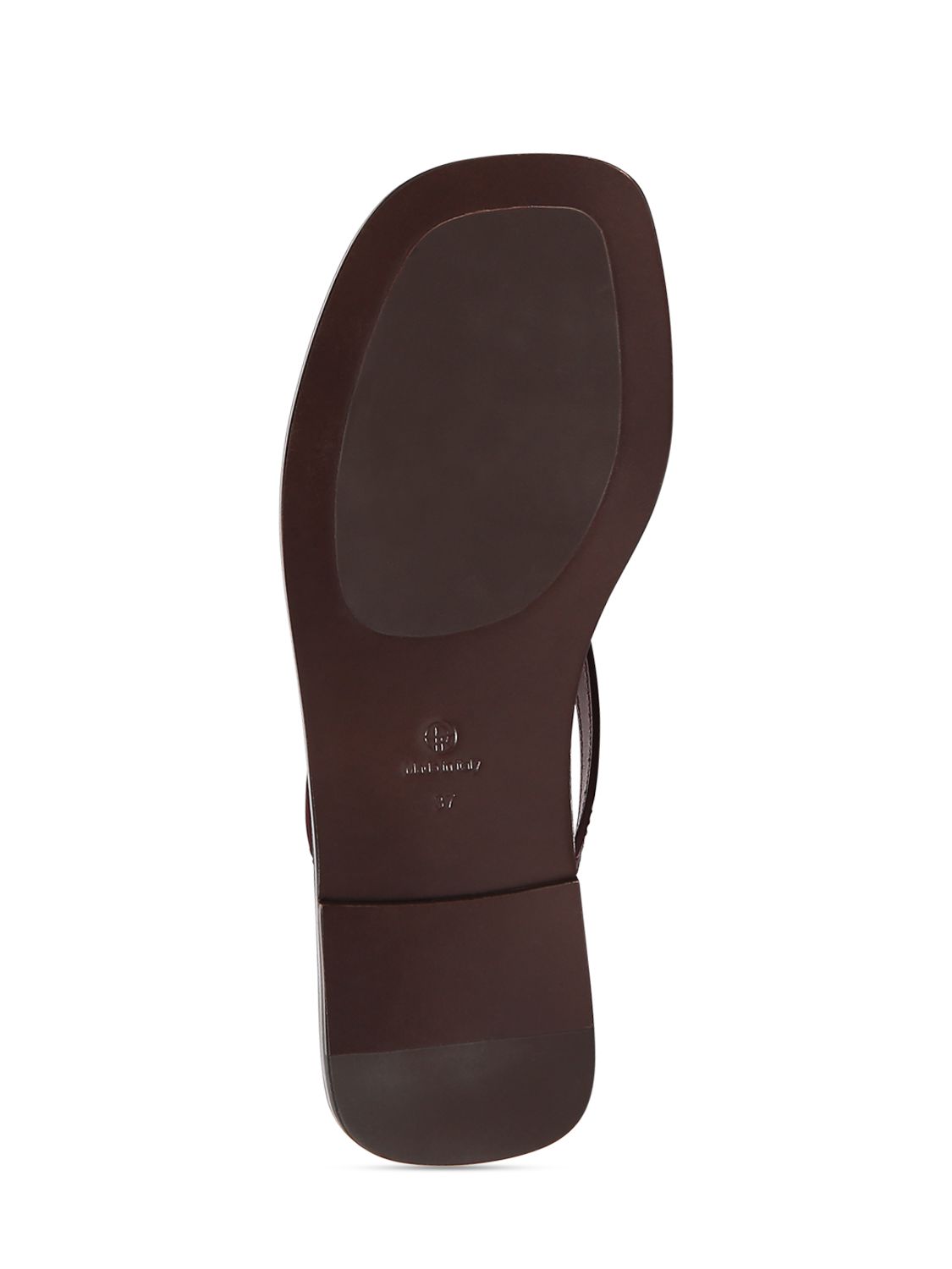 The Row Link Leather Toe-loop Slide Sandals In Red