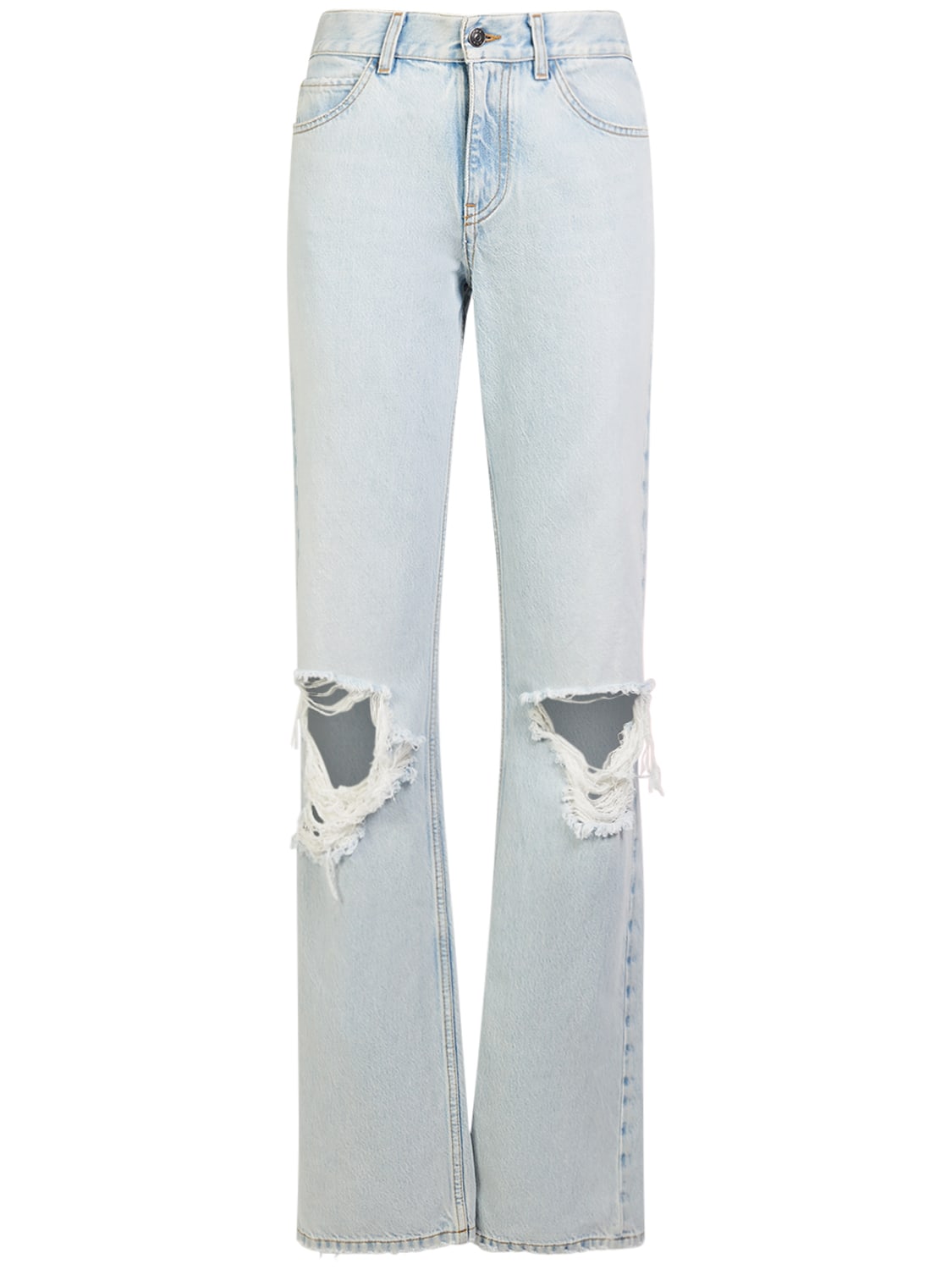 THE ROW BURTY DISTRESSED MIDRISE STRAIGHT JEANS