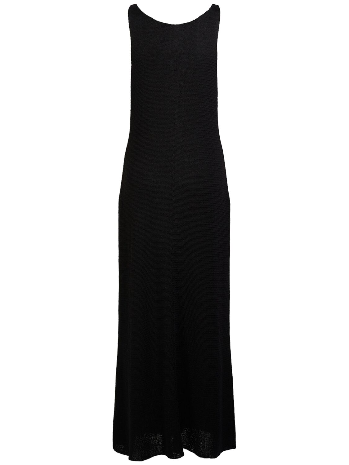 Shop The Row Fleet Linen & Silk Long Dress In Black