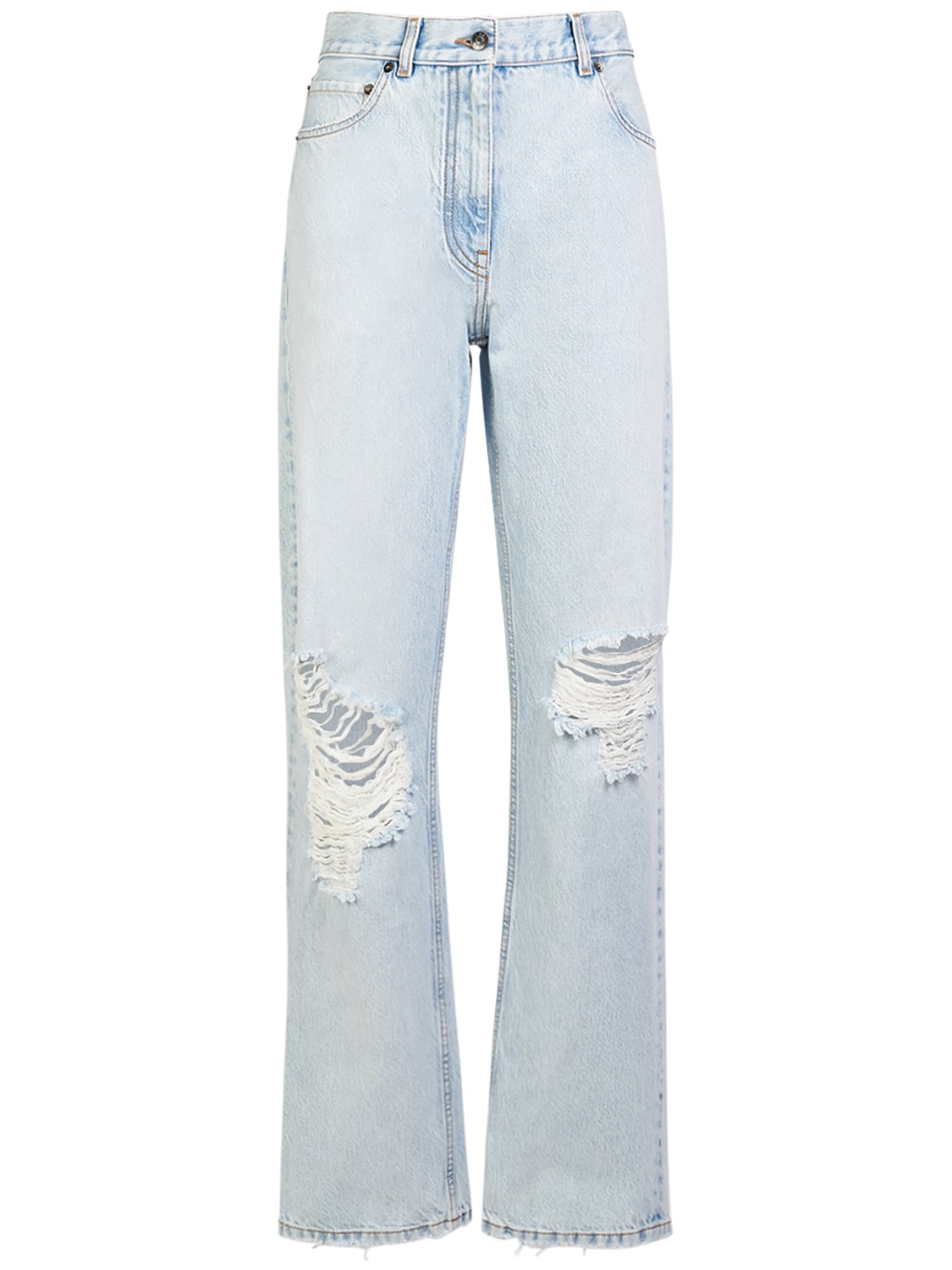 Carel Distressed Midrise Straight Jeans