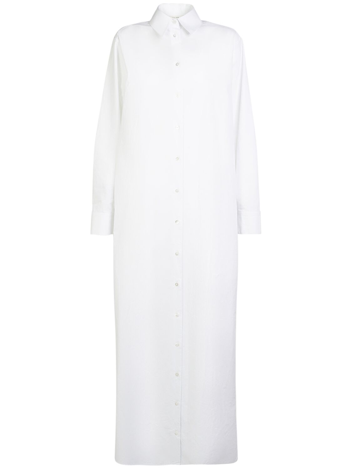 Shop The Row Izumi Poplin Long Shirt Dress In Off White