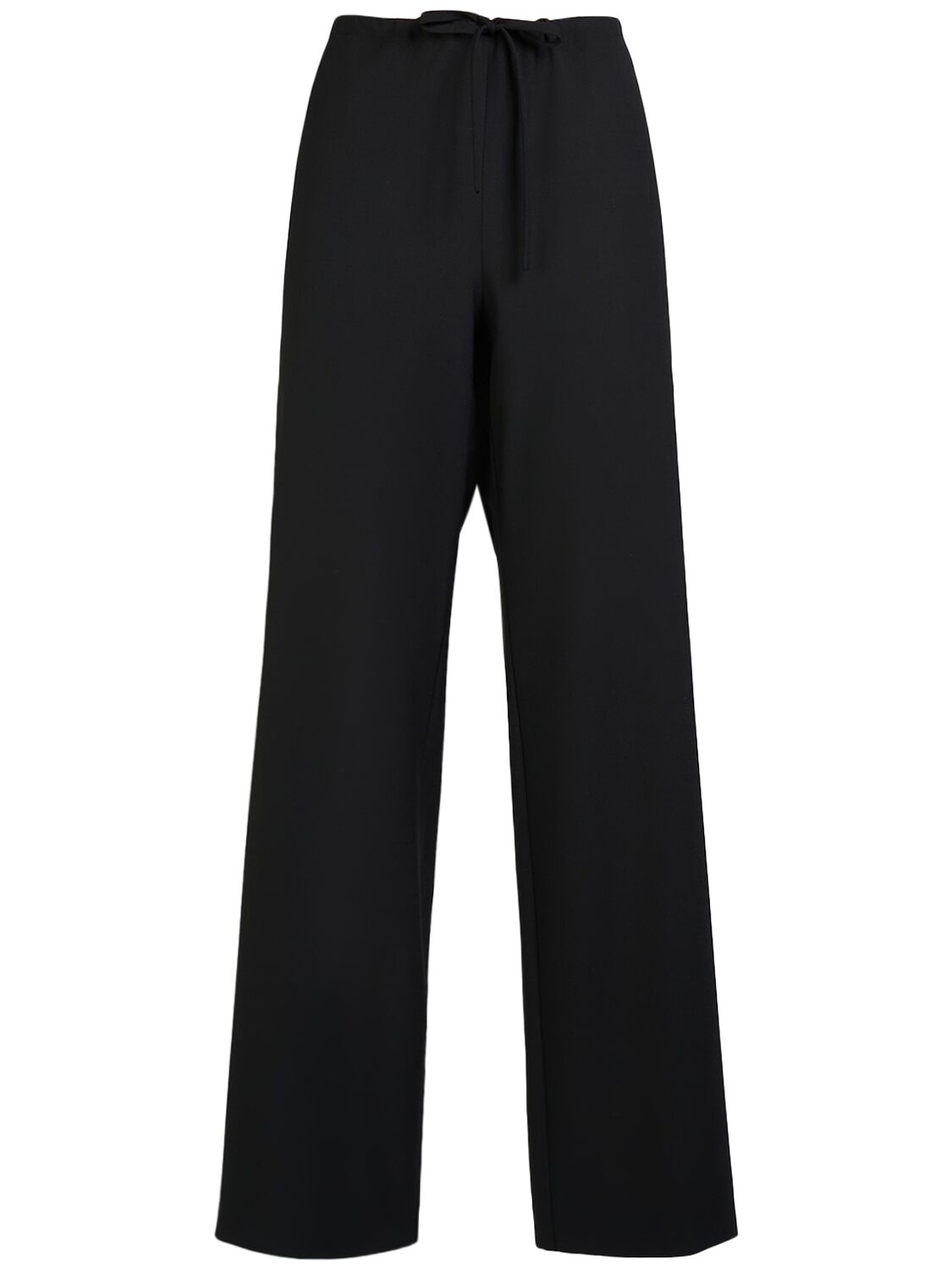 The Row Jugi Wool Blend Straight Pants In Black