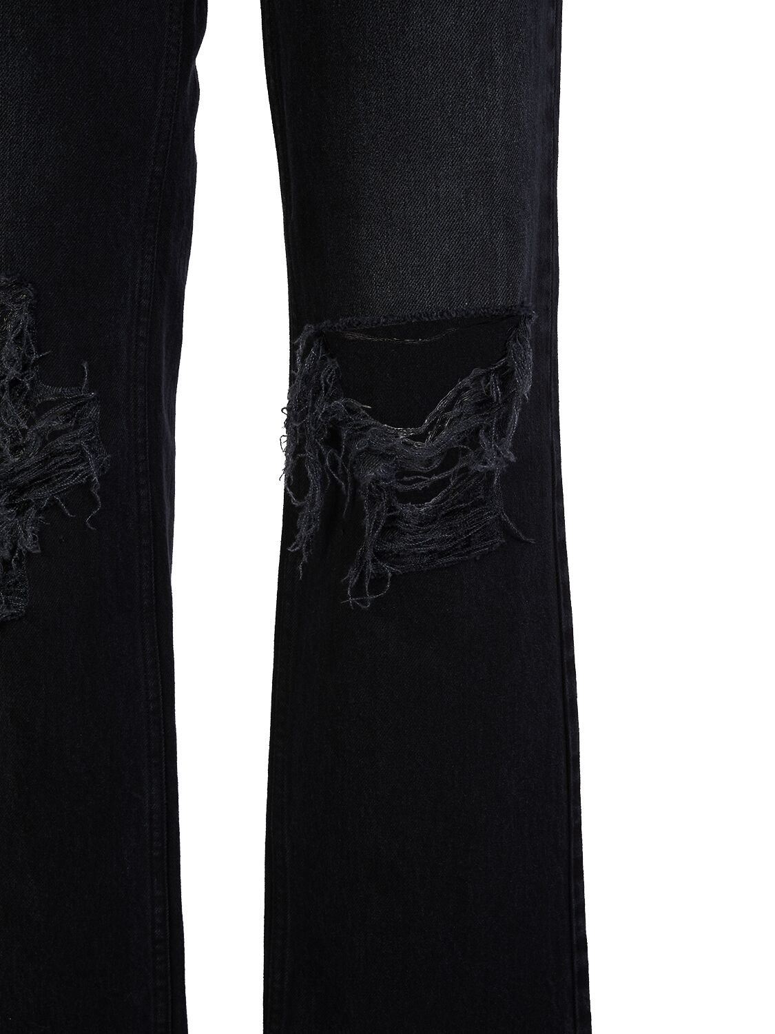 Shop The Row Carel Distressed Midrise Straight Jeans In Black