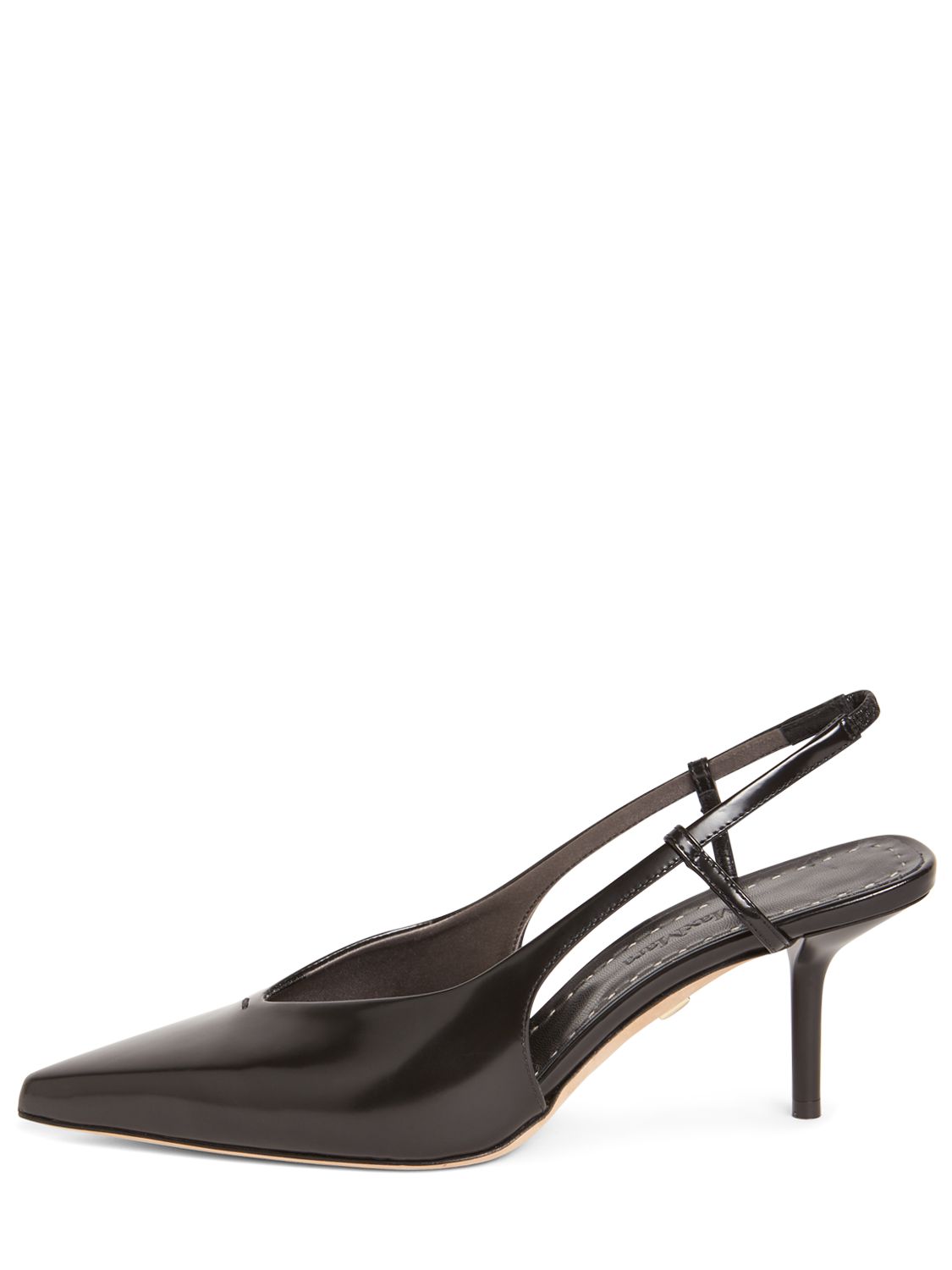 Max Mara Leather Slingback Court Shoes In Black