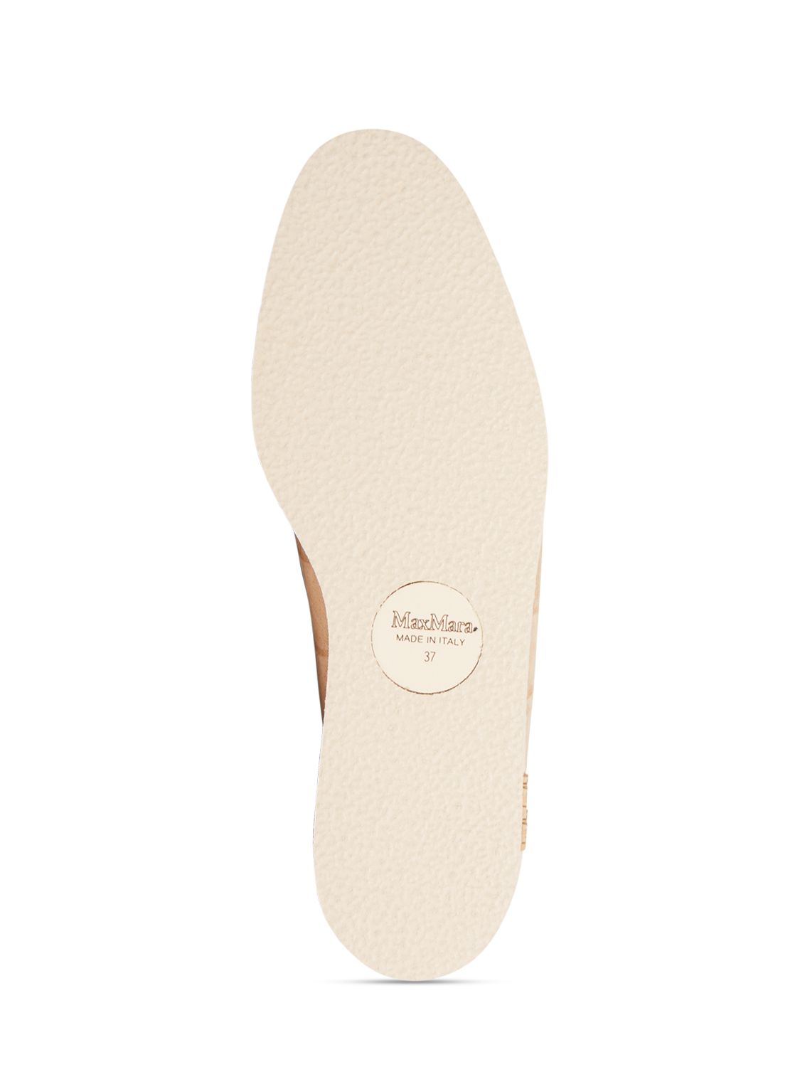 Shop Max Mara 10mm Cocco Print Leather Loafers In Beige