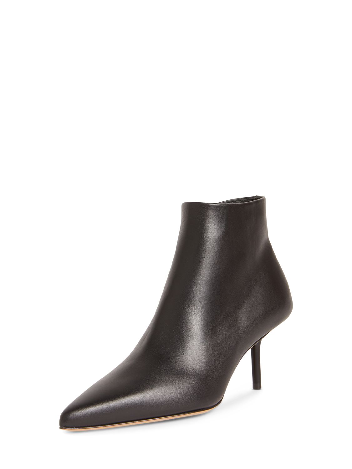 Shop Max Mara 65mm Leather Ankle Boots In Black