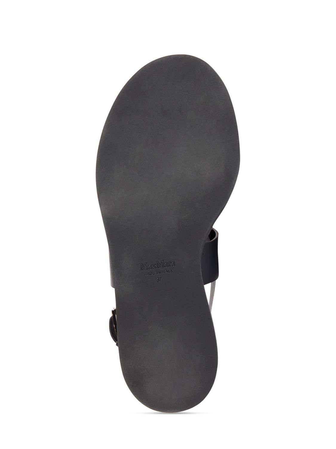 Shop Max Mara 10mm Leather Thong Thong Sandals In Black