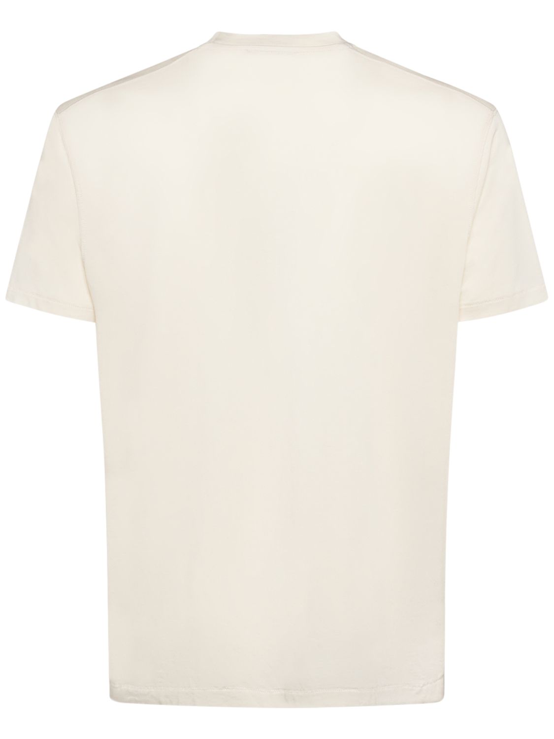Tom Ford Cotton Blend Crewneck T-shirt In Beige