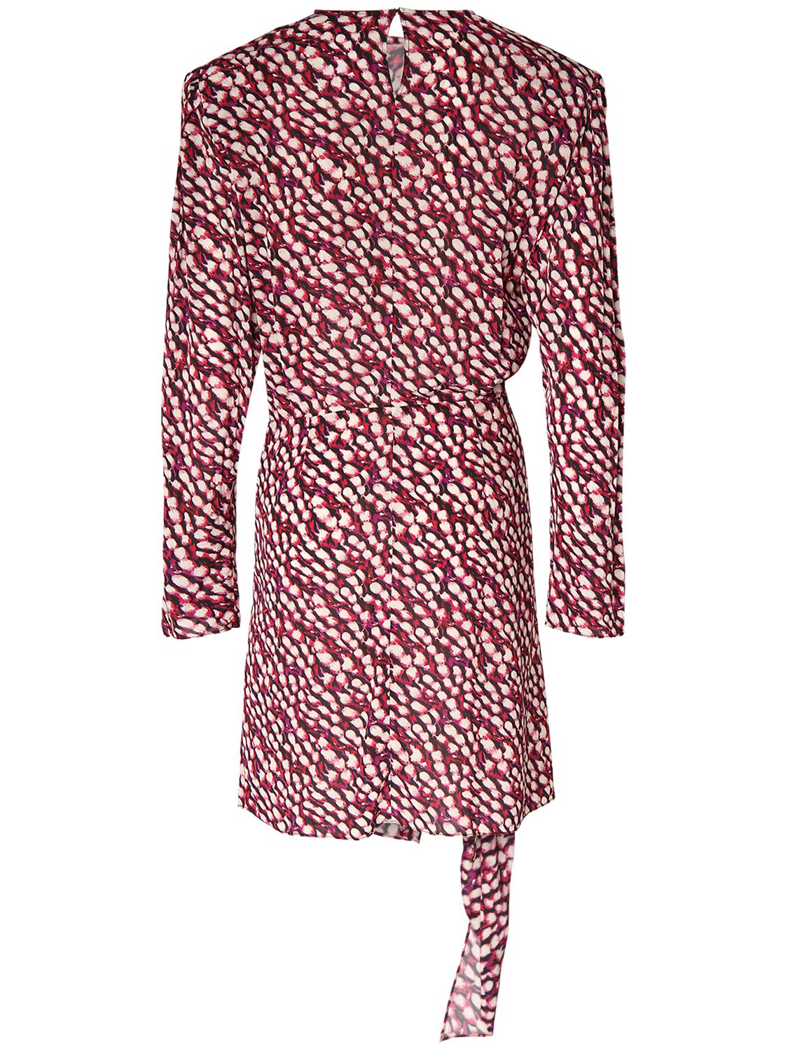 Isabel Marant Étoile Dulce Printed Viscose Mini Dress In Raspberry,multi