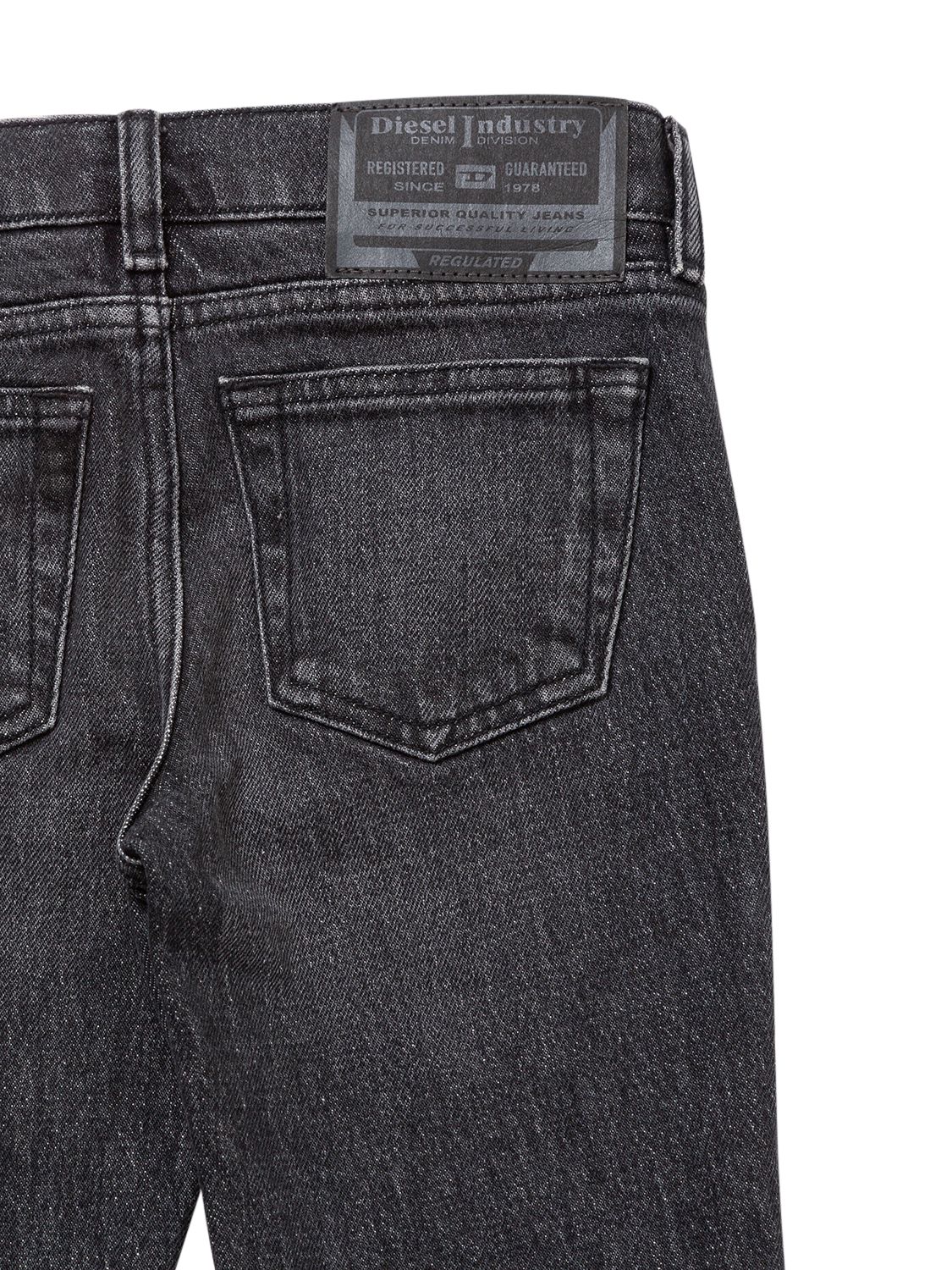 Diesel Cotton Jeans With Metal Oval-d Logo In Black
