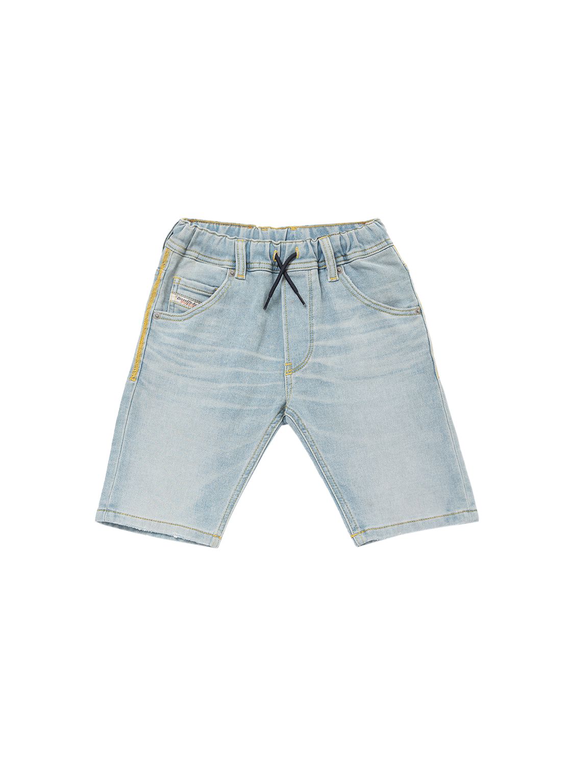 Diesel Stretch Cotton Denim Shorts In Light Blue