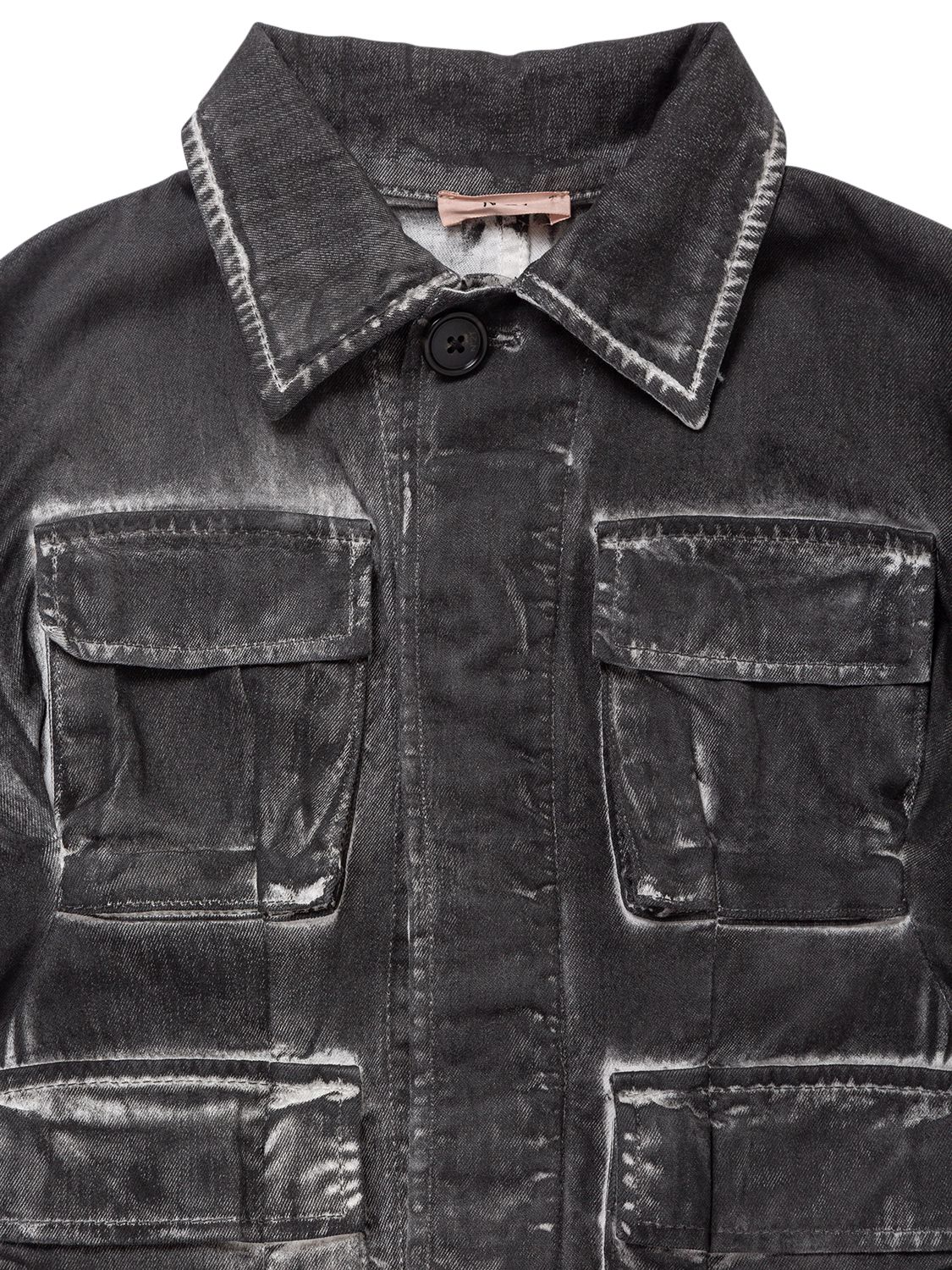 N°21 Distressed Denim Jacket In Black