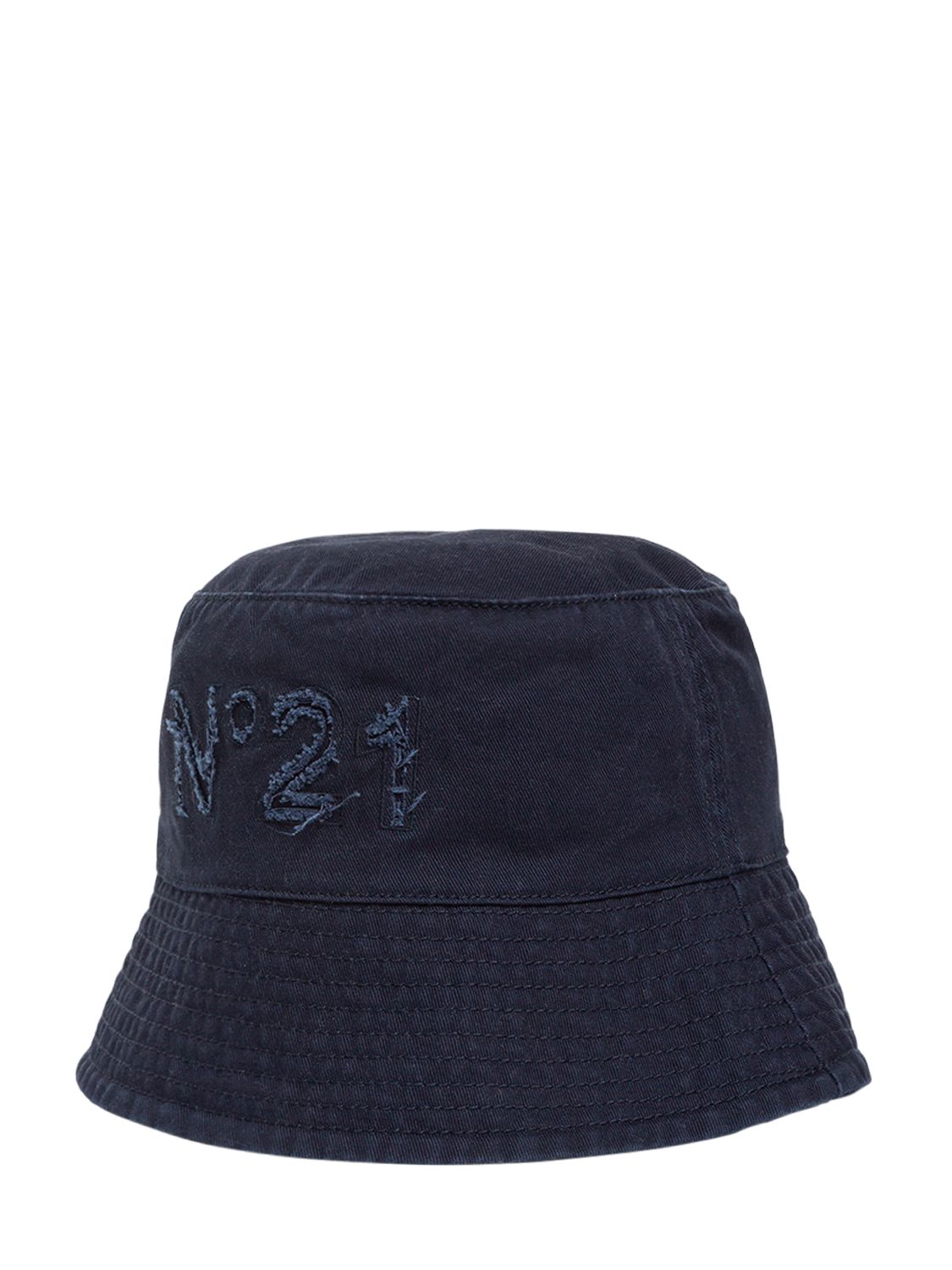 Shop N°21 Cotton Bucket Hat W/logo In Navy