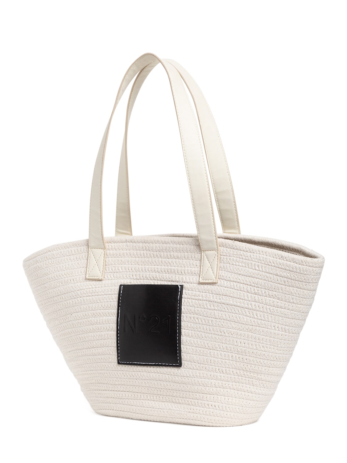 Shop N°21 Cotton Tote Bag In Weiss