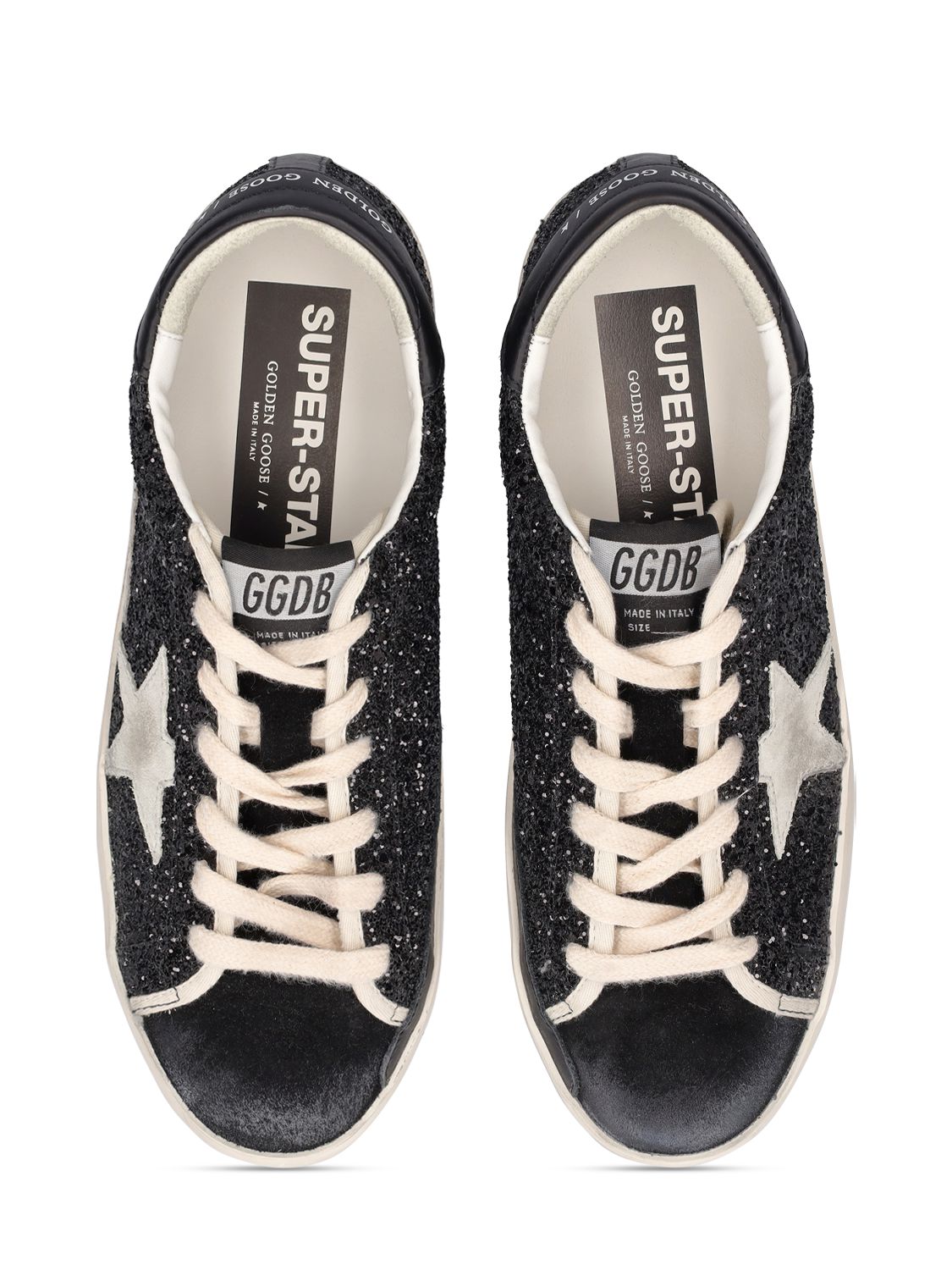 Golden Goose Lvr Exclusive Super-star Glitter Sneaker In Black