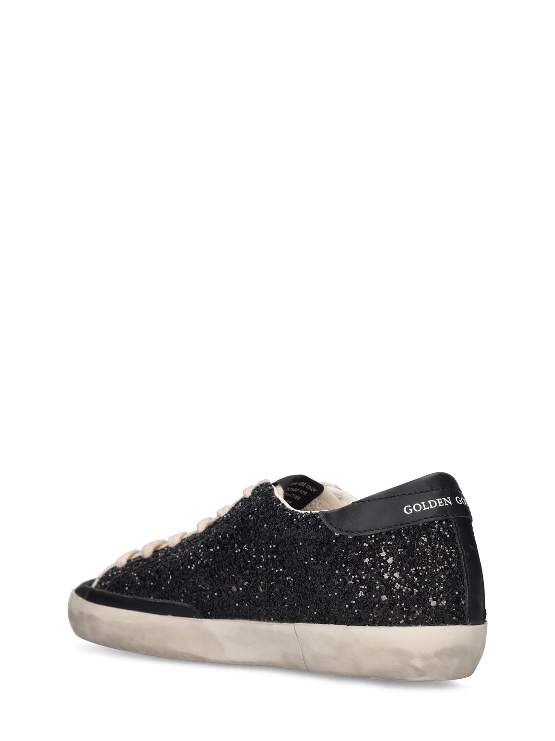 Golden Goose Lvr Exclusive Super-star Glitter Sneaker In Black