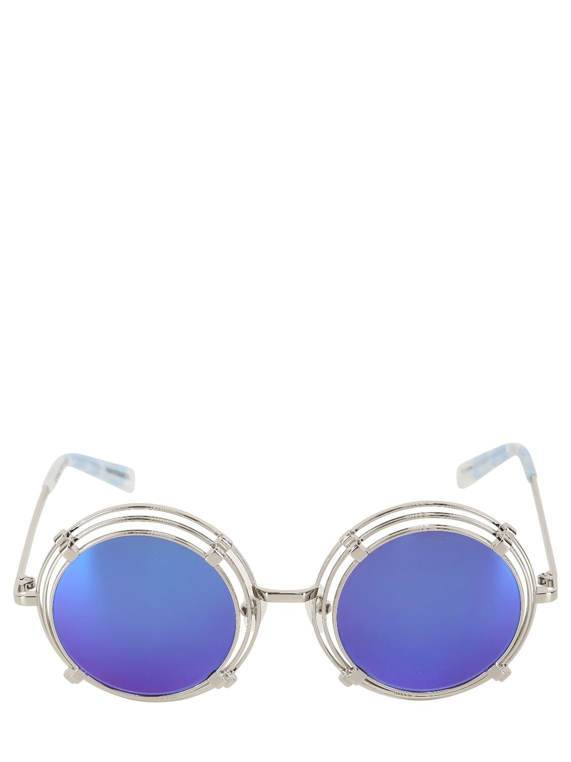 House Of Holland Spring Metal Rounded Sunglasses In Silver