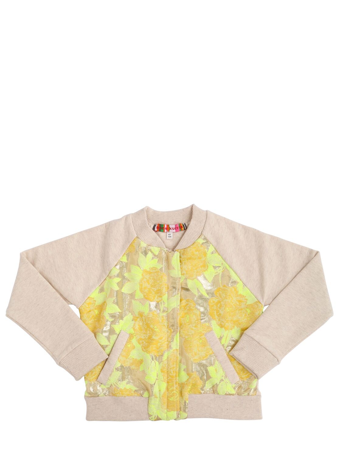 Anne Kurris Kids' Lurex Jacquard & Cotton Jacket In Yellow