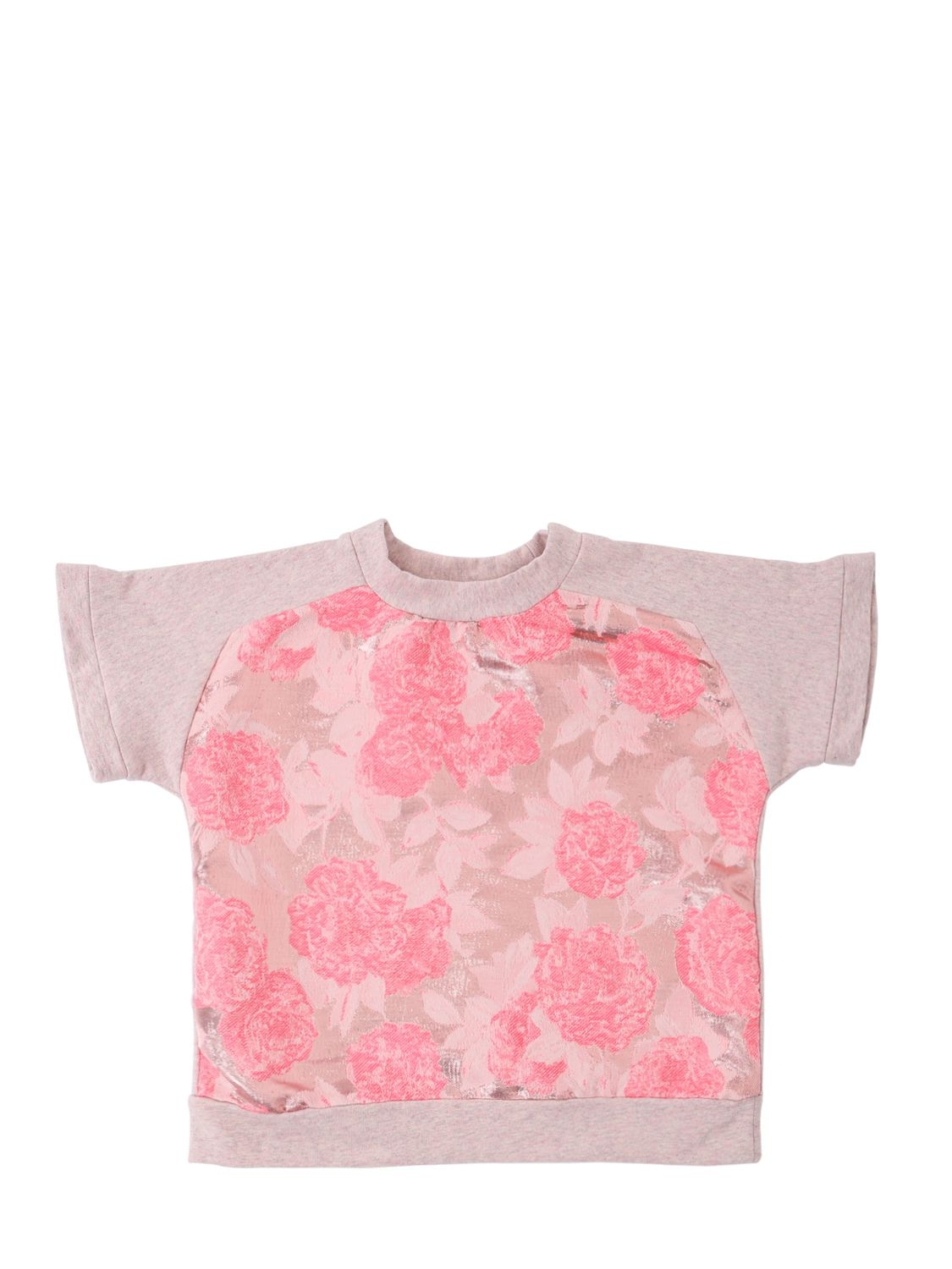 Anne Kurris Kids' Lurex Jacquard & Cotton Sweatshirt In Pink