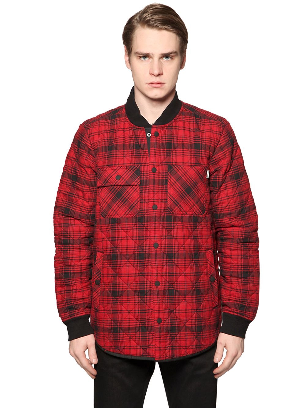 PADDED COTTON OXFORD FLANNEL JACKET