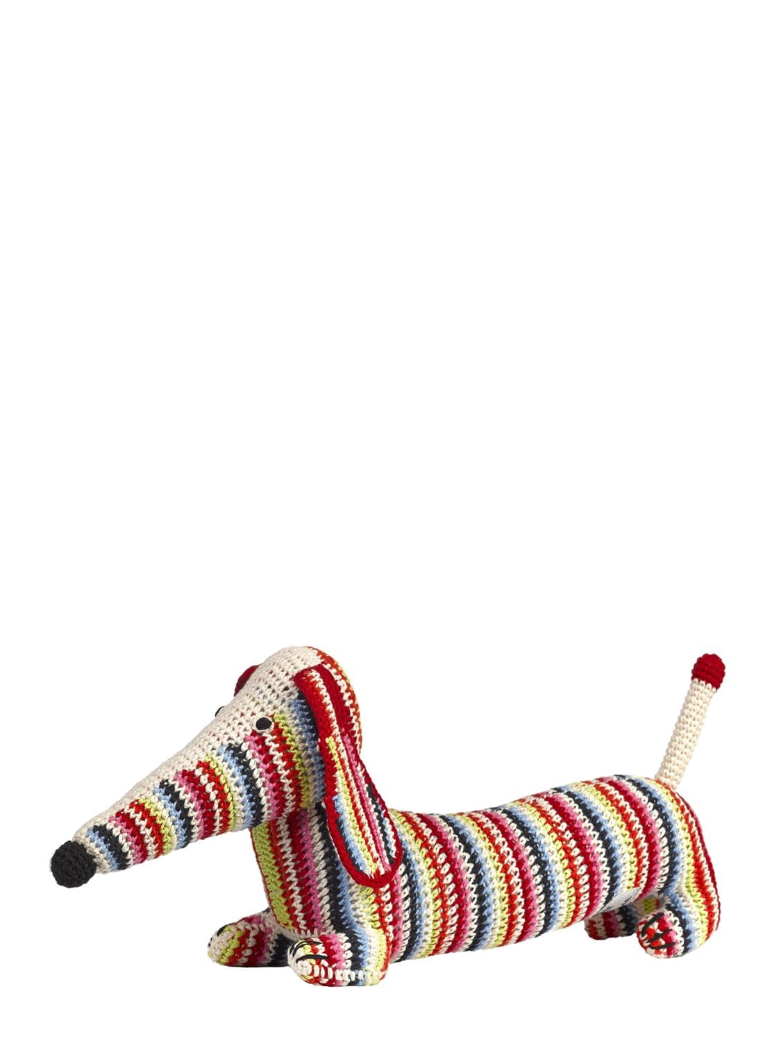 Anne-claire Petit Kids' Hand-crocheted Organic Cotton Dachshund In Multicolor
