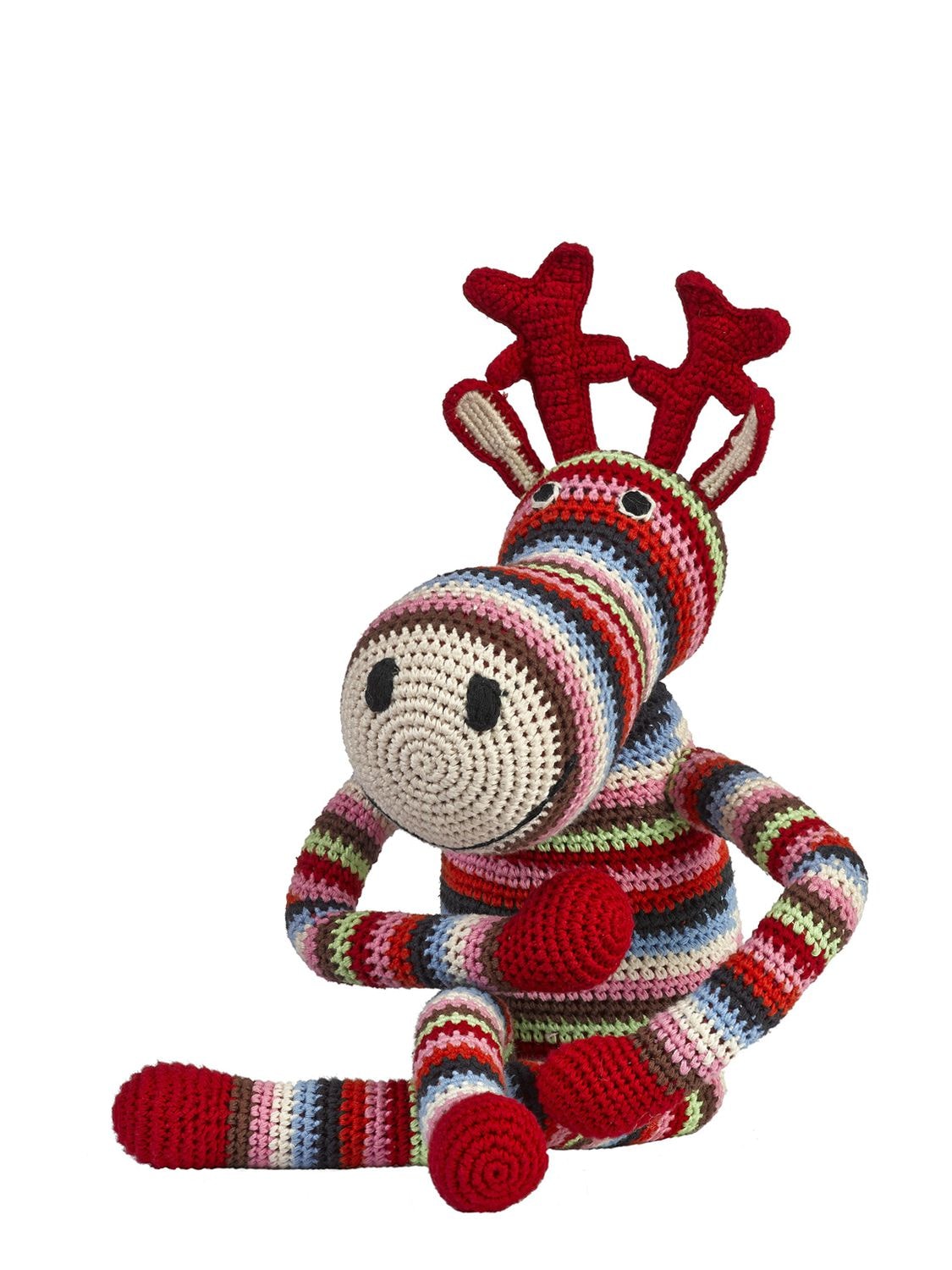 Anne-claire Petit Hand-crocheted Organic Cotton Reindeer In Multicolor