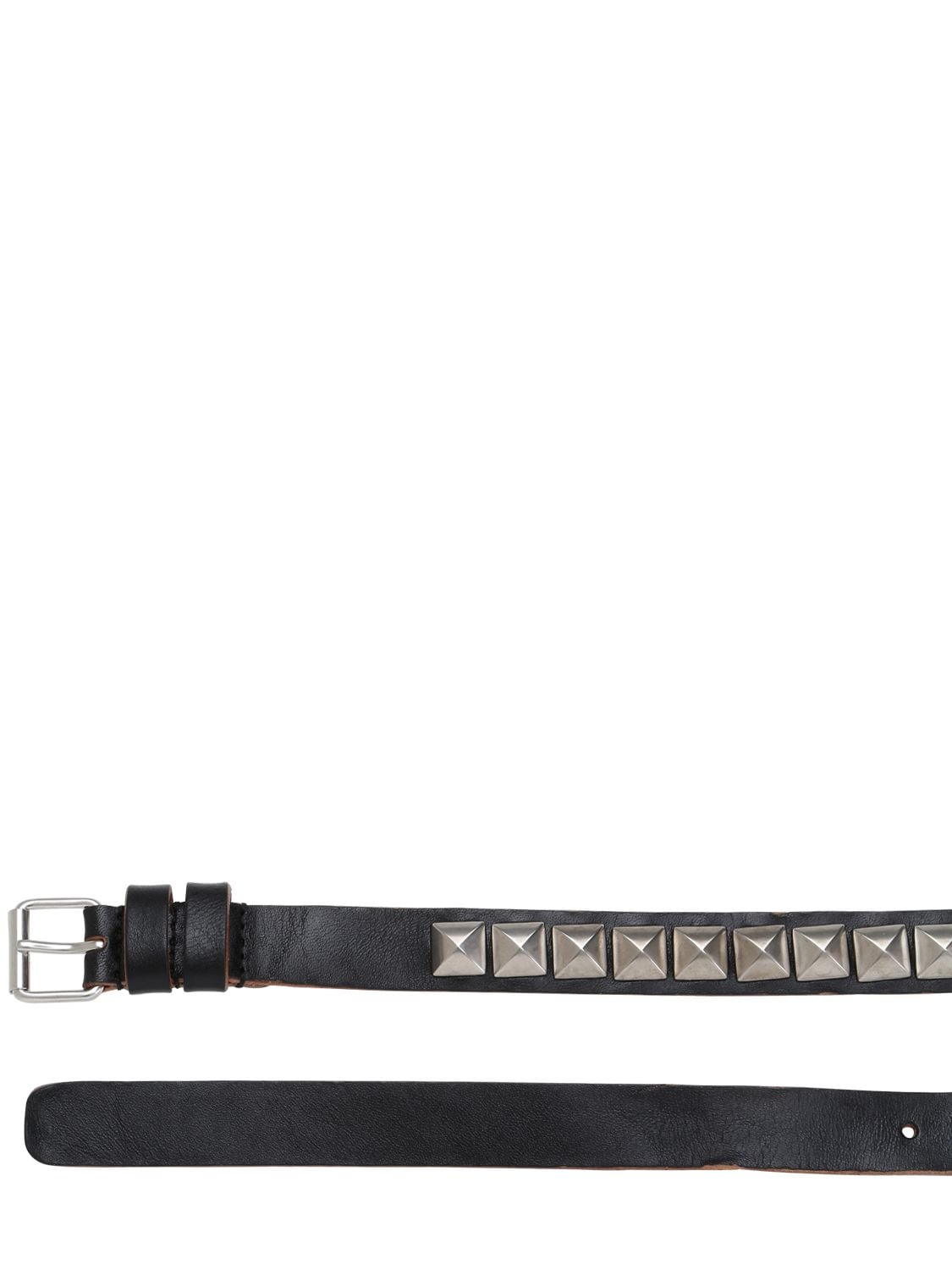 Saint Laurent 20mm Studded Leather Belt In Black