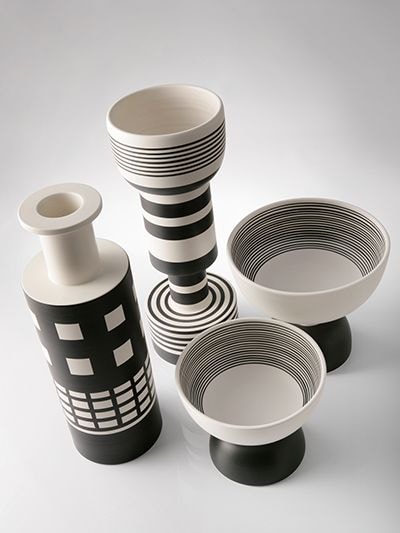 Shop Bitossi Ceramiche Ettore Sottsass Rocchetto Ceramic Vase In Black,white