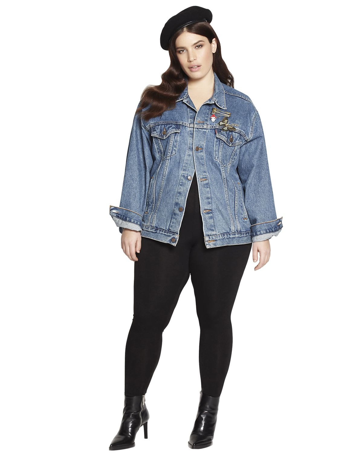 Beth Ditto Embroidered Vintage Denim Jacket In Blue/multi