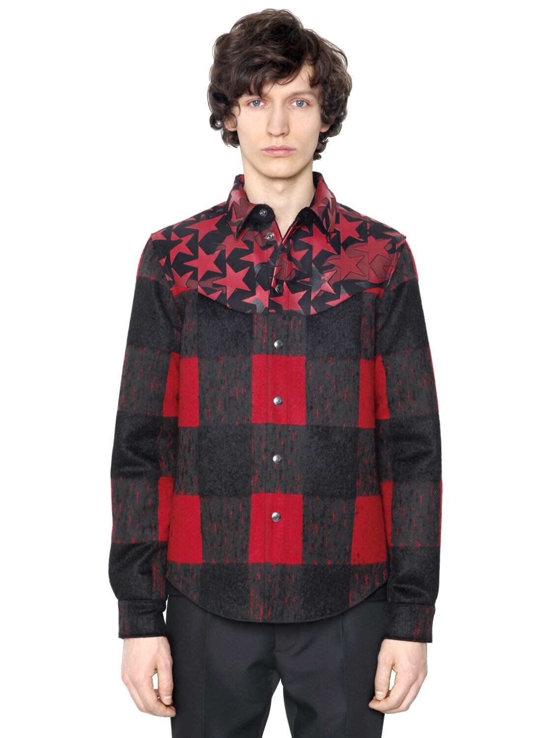 PLAID JACQUARD WOOL MOHAIR JACKET