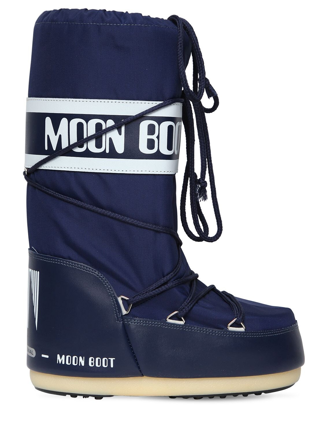 Moon Boot Logo Waterproof Nylon Snow Boots In Navy