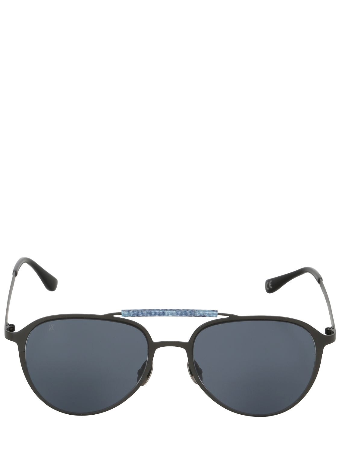 Hublot Italia Independent Blue Camo Gunmetal Aviator Sunglasses