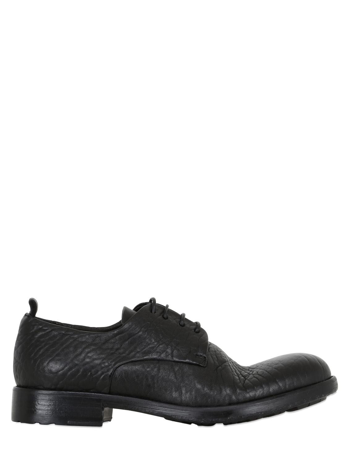 Ernesto Dolani Tumbled Leather Derby Lace-up Shoes In Black