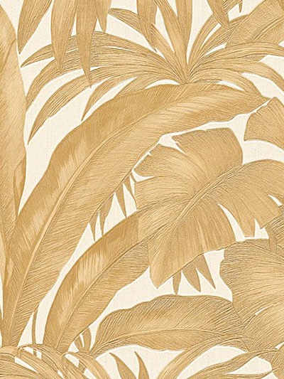 Versace Jungle Printed Wallpaper In Beige,white