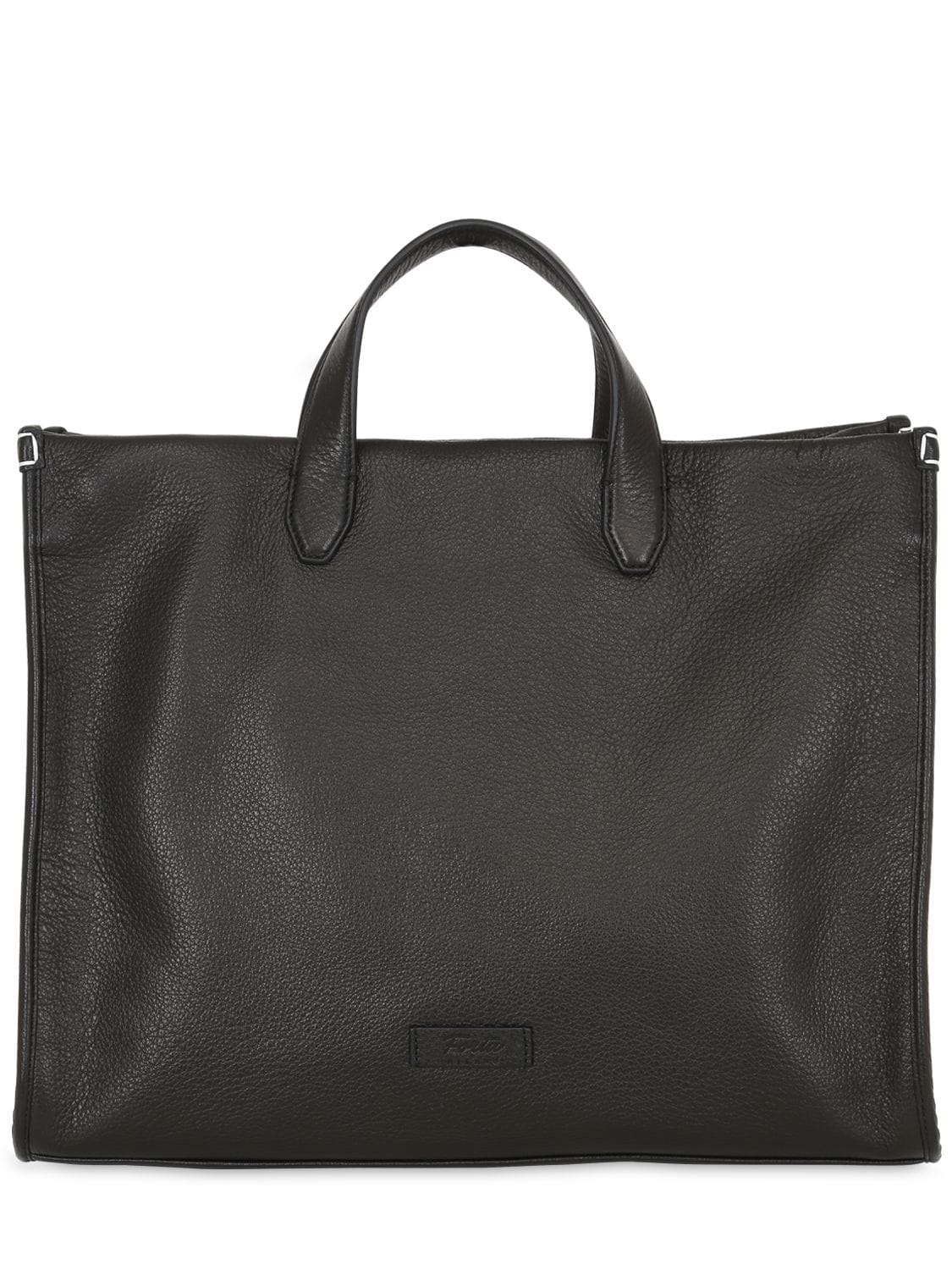 Fortu Milano Top Handle Leather Bag In Black Seagram