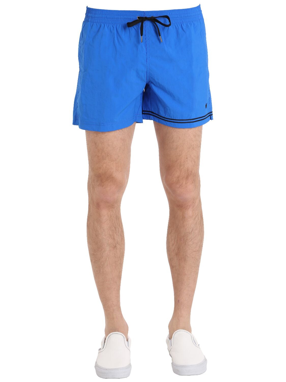 Danward Nylon Swim Shorts With Stripe Detail In Blue