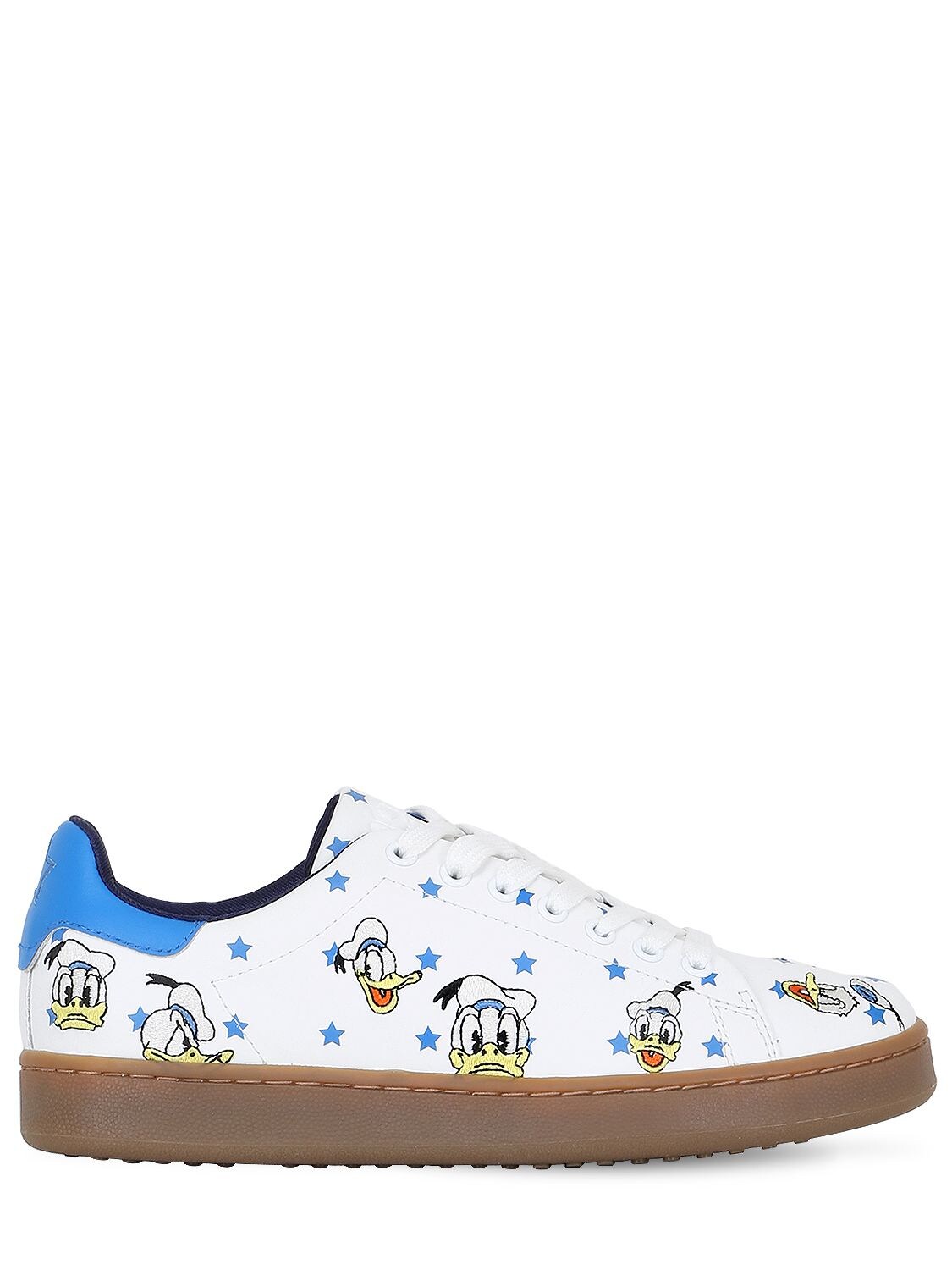DONALD DUCK EMBROIDERED LEATHER SNEAKERS
